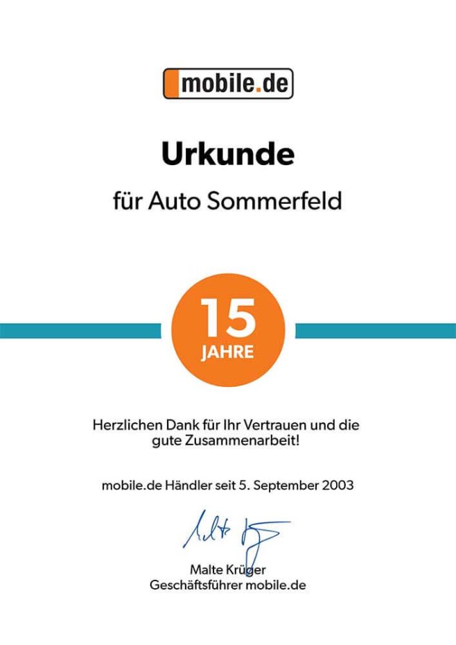 Urkunde mobile.de